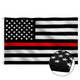 3×5 Ft Embroidery Black White Thin Red Line American Flag Made In USA