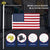 Jetlifee Solar American Flag Pole Light Kit with 3x5 USA Flags, Embroidered Stars, 100% Tangle Free Aluminium Bracket Holder with Eagle and Ball Topper, Flag Pole Light Solar Powered for Outdoor