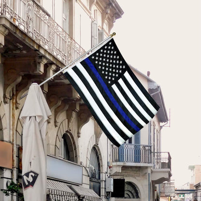 Jetlifee 3x5 Ft Embroidery Black White Thin Blue Line American Flag - Jetlifee