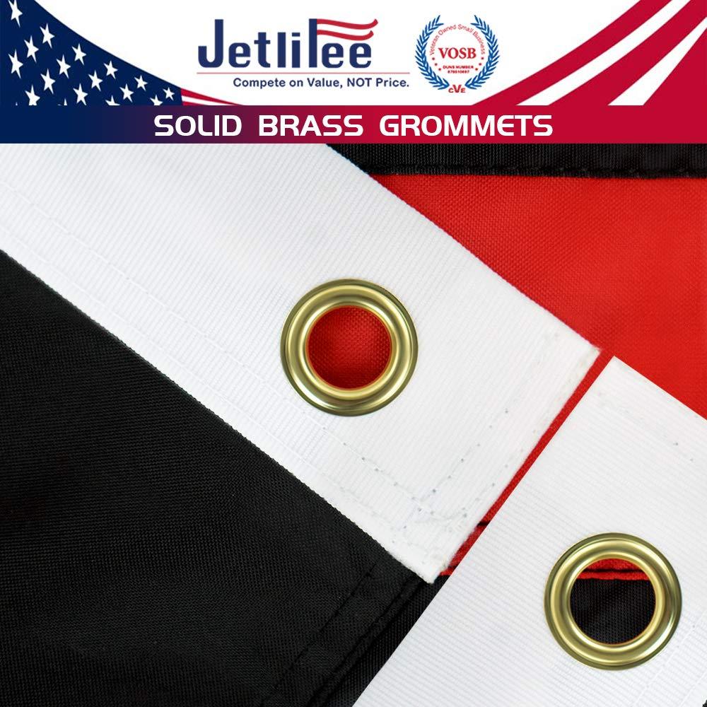 Jetlifee 3x5 Ft Embroidery Black White Thin Red Line American Flag - Jetlifee