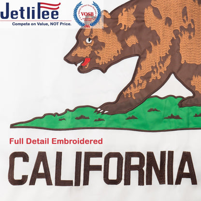 Jetlifee 3x5 Ft Embroidery California State Flag 2 - Sided - Jetlifee