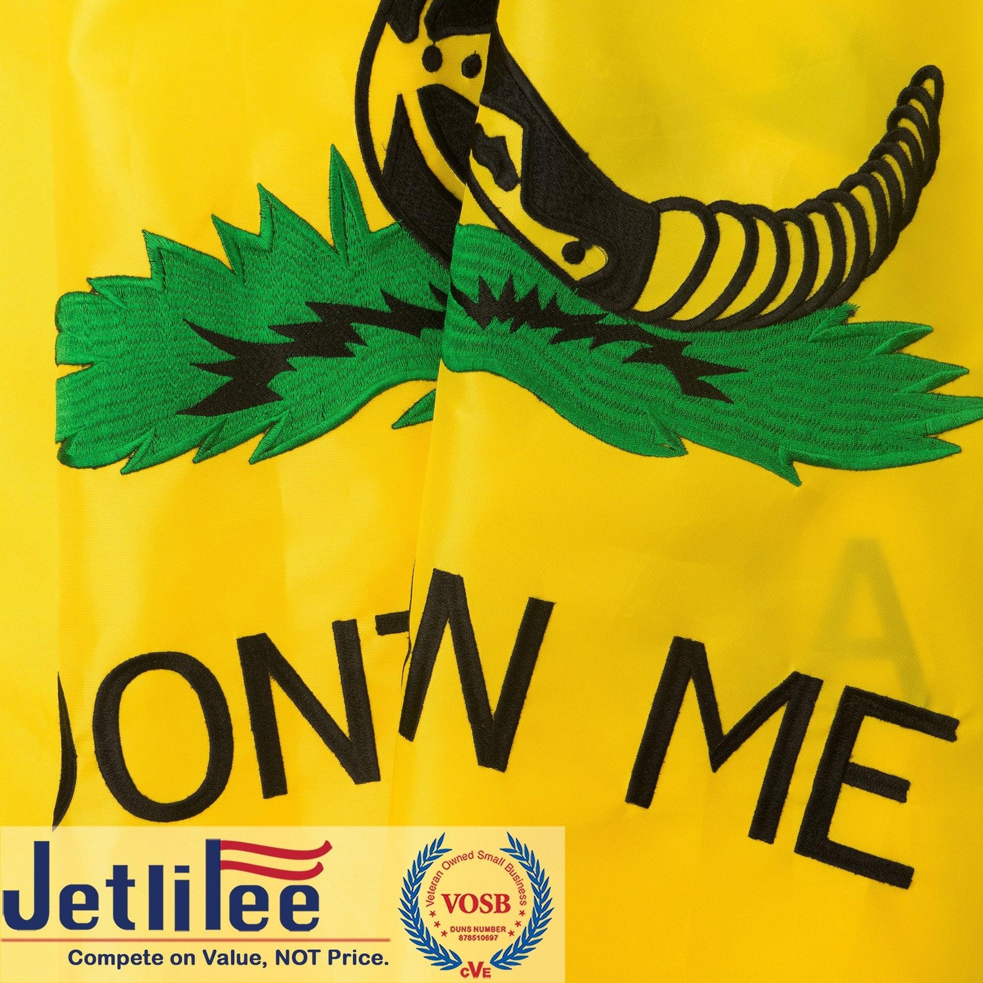 Jetlifee 3x5 Ft Embroidery Gadsden Don't Tread On Me Flag - Jetlifee