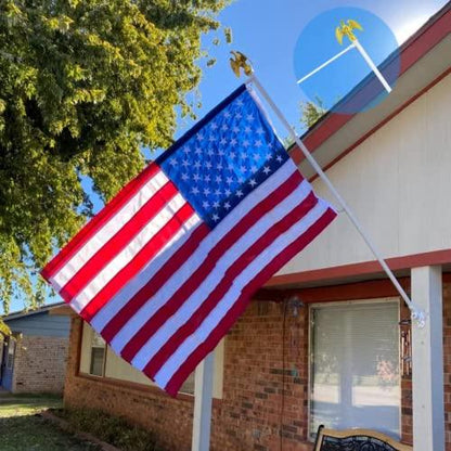 Jetlifee American Flag Kit, Including 100% Polyester US Flag, 6 ft Aluminum No Tangle Spinning Pole and 2 - Position Flag Pole Bracket for House - Jetlifee