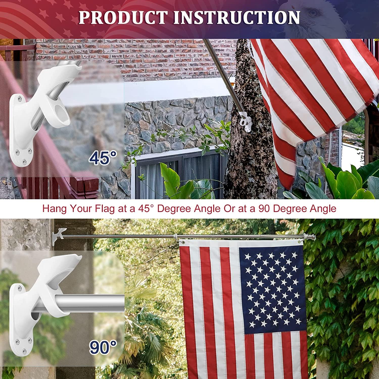 Jetlifee American Flag Pole Kit - 6FT 5 Section Flag Pole|american flag with mounting bracket|flag pole for high winds - Jetlifee