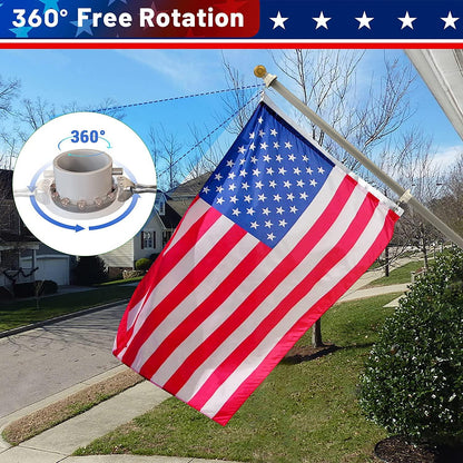 Jetlifee American Flag Pole Kit - 6FT 5 Section Flag Pole|american flag with mounting bracket|flag pole for high winds - Jetlifee