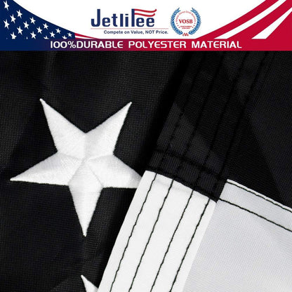 Jetlifee Embroidery Black and White American Flag - Jetlifee