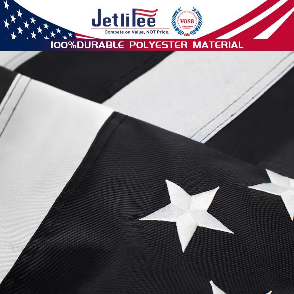 Jetlifee Embroidery Black and White American Flag - Jetlifee