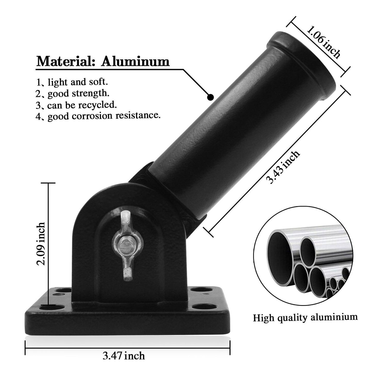 Jetlifee Multi Position Flagpole Mounting Bracket Rust Free Two Colors Available - Jetlifee