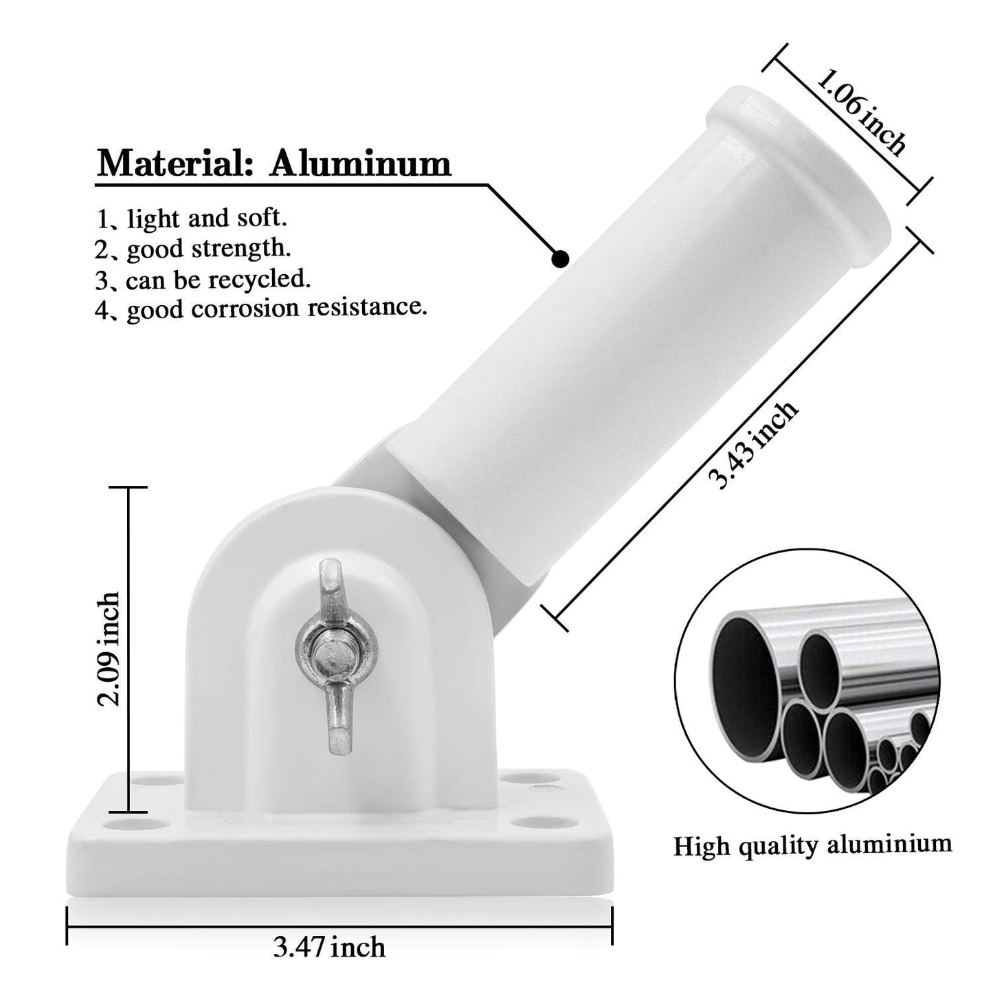 Jetlifee Multi Position Flagpole Mounting Bracket Rust Free Two Colors Available - Jetlifee